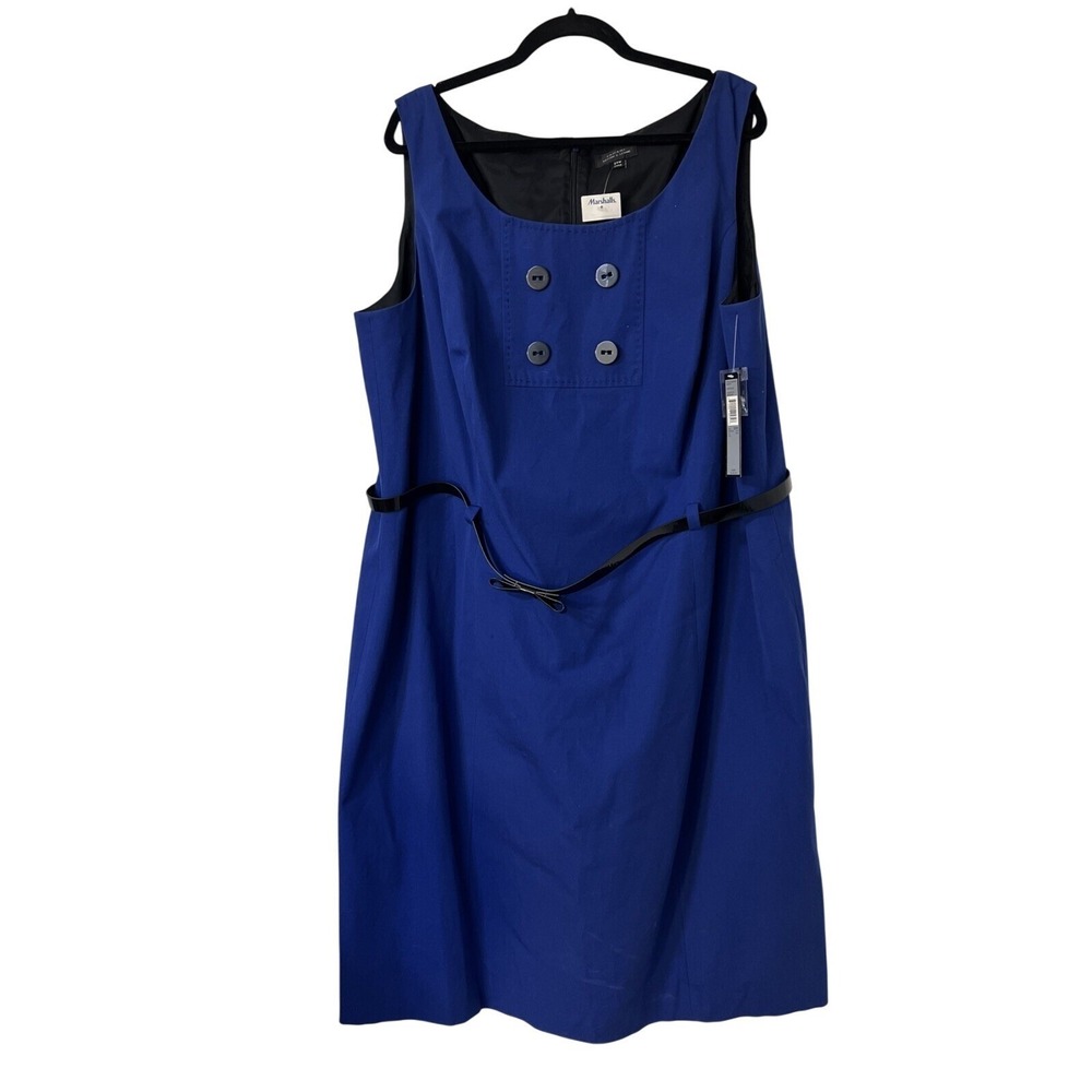 TAHARI Maury ASL ROYAL BLUE SHEATH DRESS‎  BOW BELT Plus SIZE 22W NWT MSRP $140